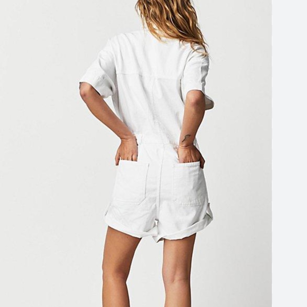 Free people Marci Cuffed Shortall (white) - Picture 2 of 4
